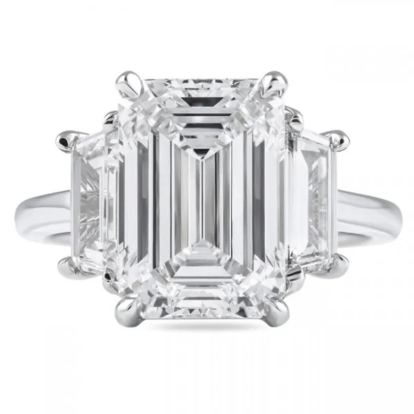 Emerald Cut Three-Stone Engagement Ring