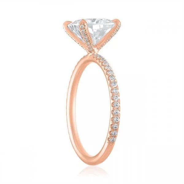 rose gold cushion cut engagement ring