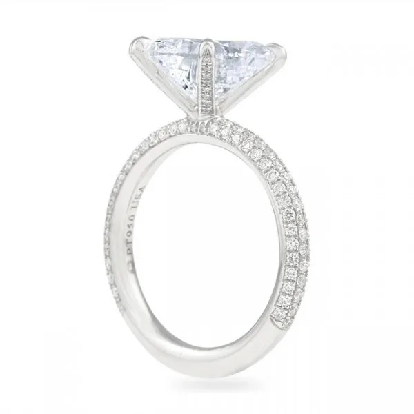 three-row band profile engagement ring