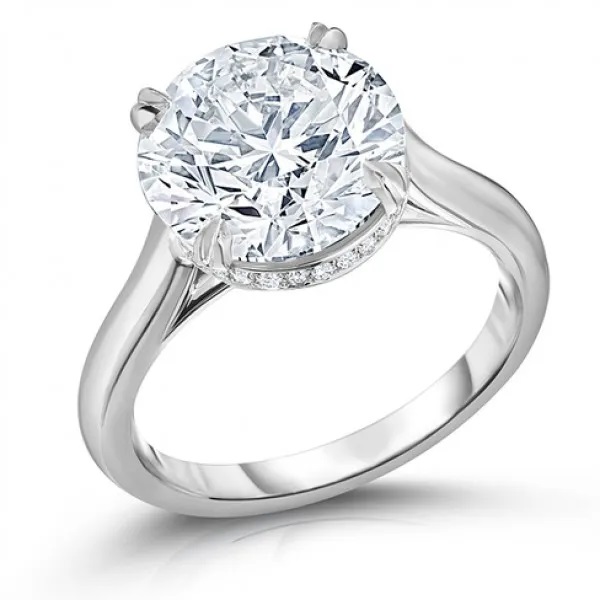 round diamond cathedral ring