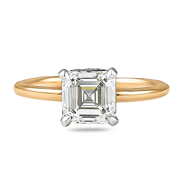 1.70ct Asscher Cut Diamond Two-Tone Solitaire Engagement Ring