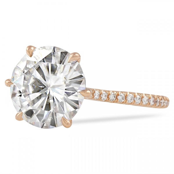 moissanite engagement ring rose gold