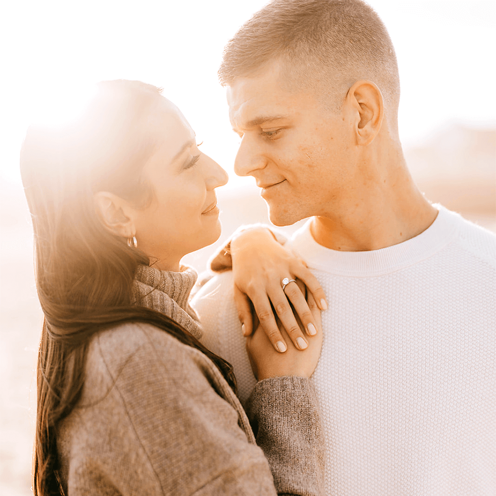 Katherine & Pat Showing Diamond Engagement Ring in Spring Lake, New Jersey