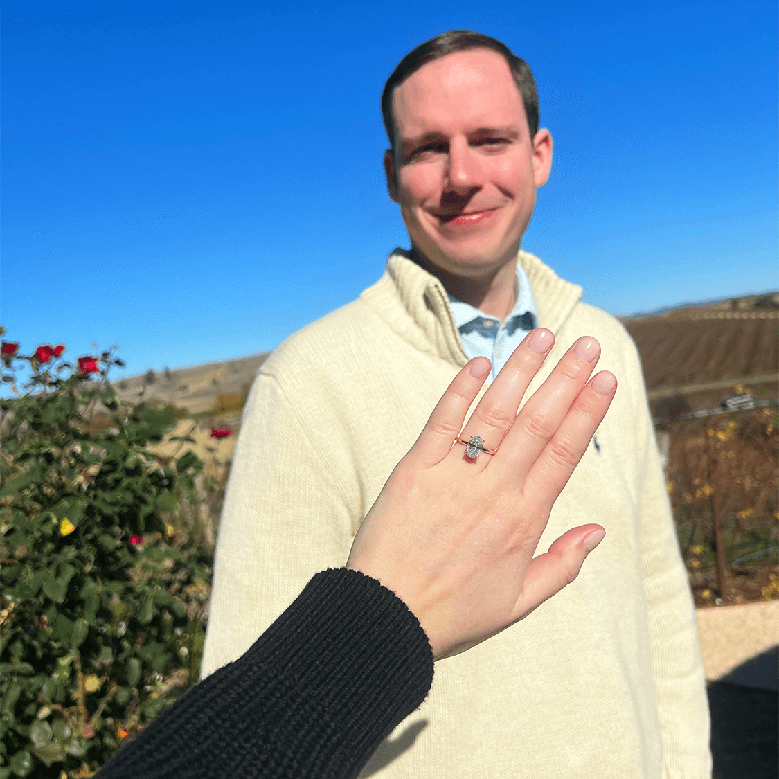 Lauren & McKelvey Showing Diamond Engagement Ring in Napa, California