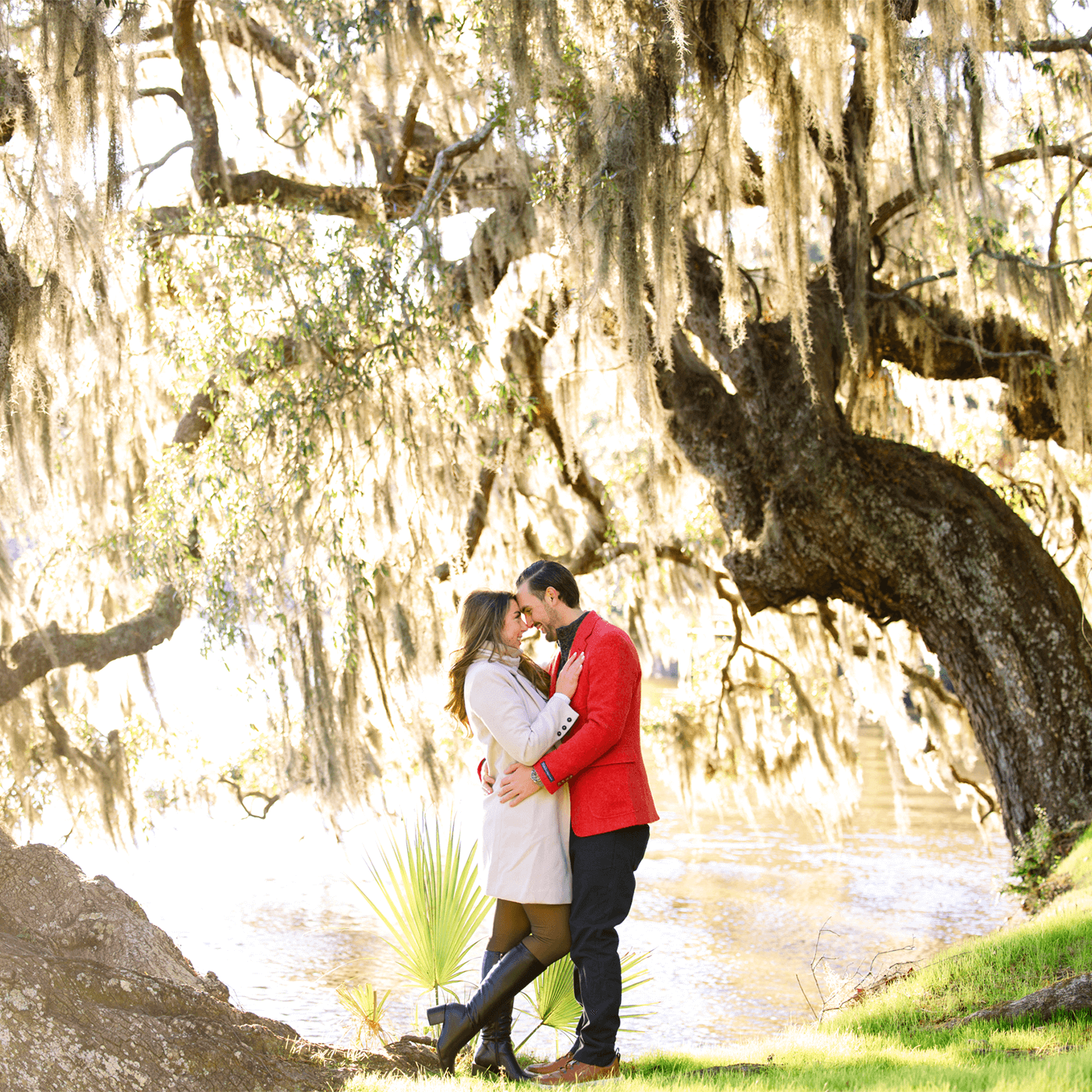 Valerie & Connor Showing Diamond Engagement Ring in Charleston, South Carolina