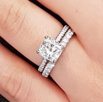 Non-Halo Delicate Pave Band Engagement Ring