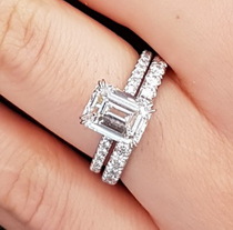 Non-Halo Delicate Pave Band Engagement Ring