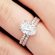 Non-Halo Delicate Pave Band Engagement Ring