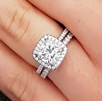 Classic Halo Delicate Pave Band Engagement Rings