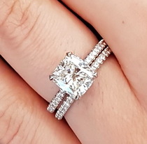 Non-Halo Delicate Pave Band Engagement Ring