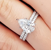 Non-Halo Delicate Pave Band Engagement Ring