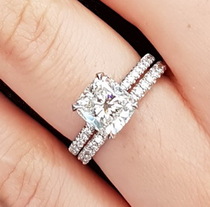 Non-Halo Delicate Pave Band Engagement Ring