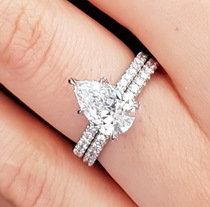 Non-Halo Delicate Pave Band Engagement Ring